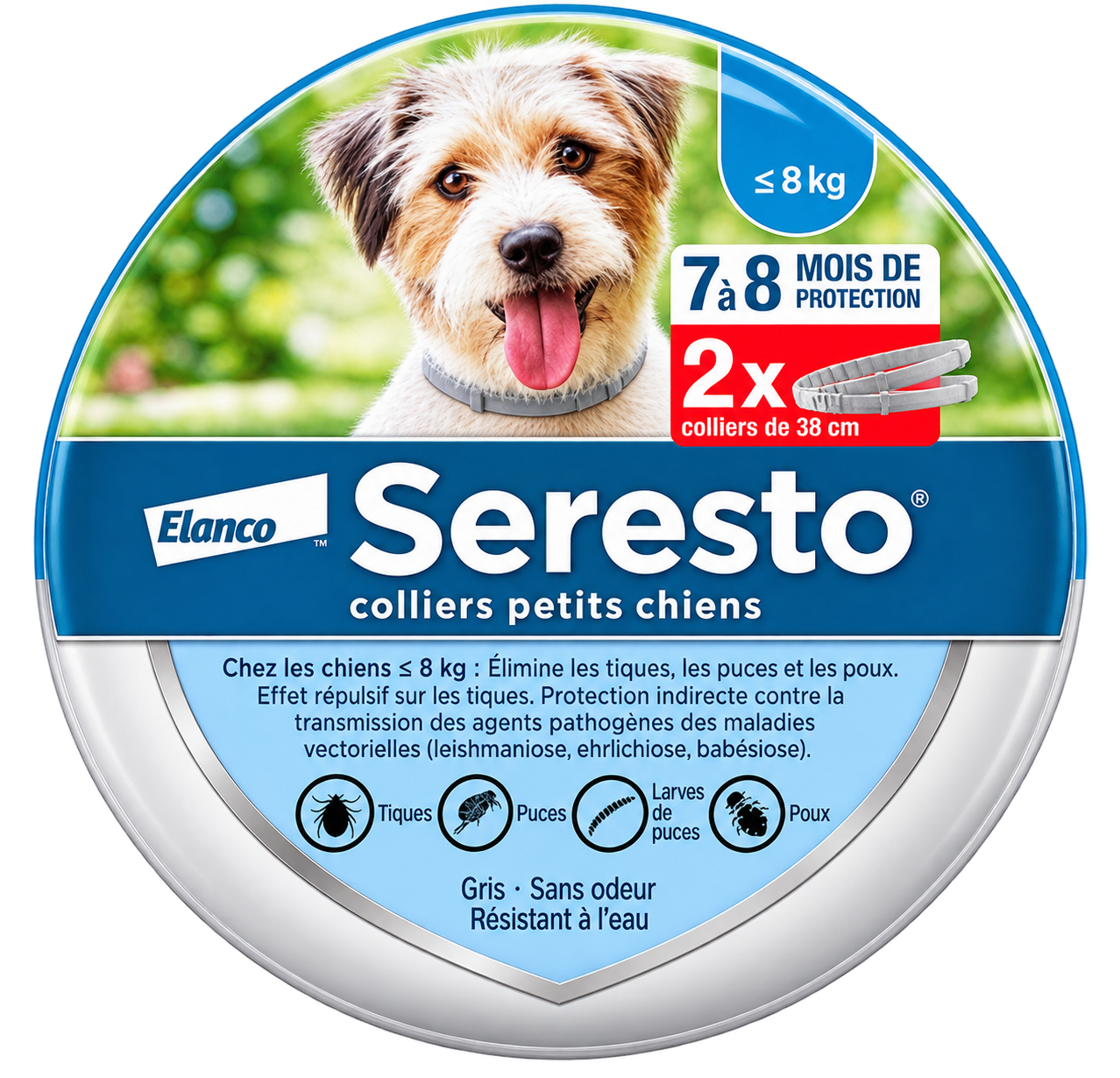 Collier Seresto petit chien — packaging officiel
